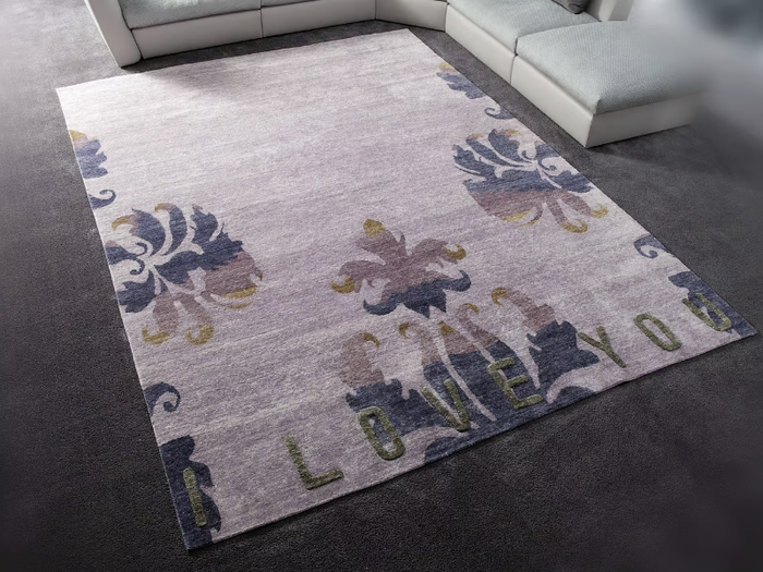 I LOVE YOU - Handmade silk rug _ ERBA ITALIA